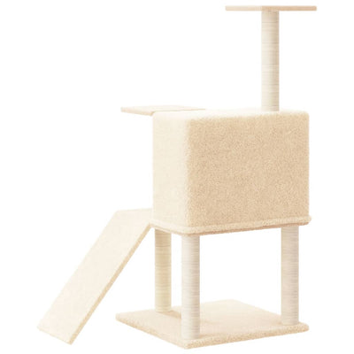 vidaXL Cat Tree with Sisal Scratching Posts Cream 109 cm