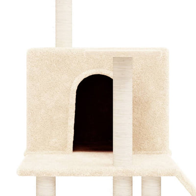 vidaXL Cat Tree with Sisal Scratching Posts Cream 109 cm