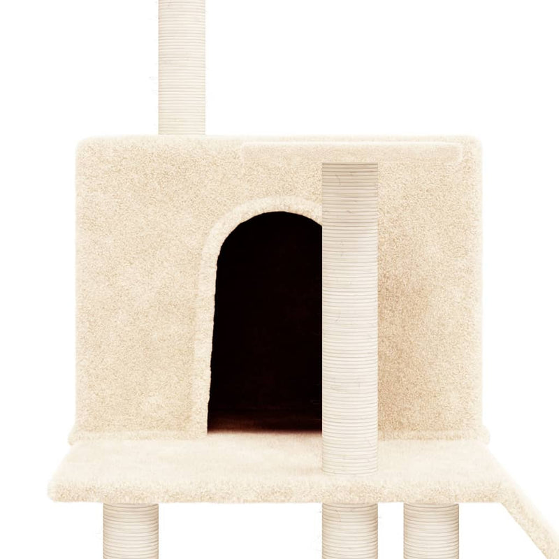 vidaXL Cat Tree with Sisal Scratching Posts Cream 109 cm