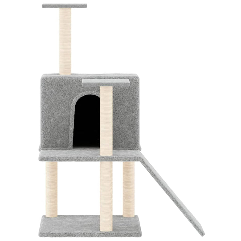 vidaXL Cat Tree with Sisal Scratching Posts Cream 109 cm