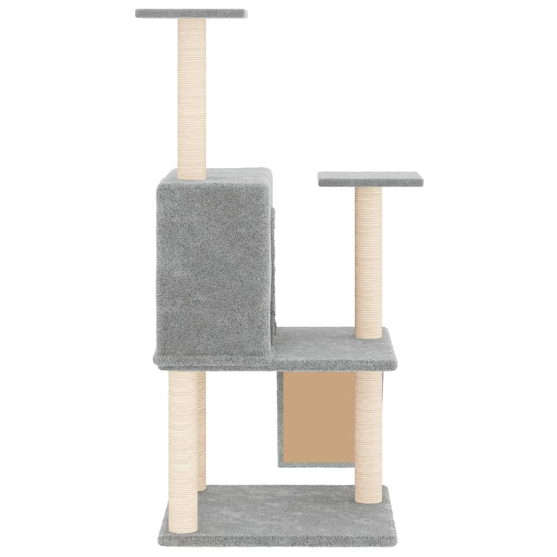 vidaXL Cat Tree with Sisal Scratching Posts Cream 109 cm