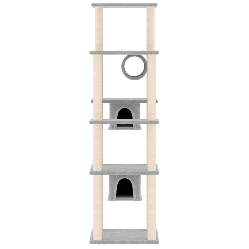 vidaXL Cat Tree with Sisal Scratching Posts Cream 169 cm