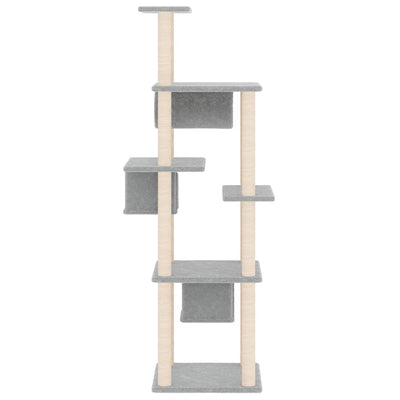 vidaXL Cat Tree with Sisal Scratching Posts Cream 169 cm