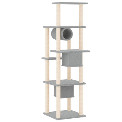 vidaXL Cat Tree with Sisal Scratching Posts Cream 169 cm