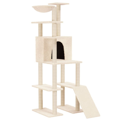vidaXL Cat Tree with Sisal Scratching Posts Cream 94 cm