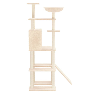 vidaXL Cat Tree with Sisal Scratching Posts Cream 94 cm