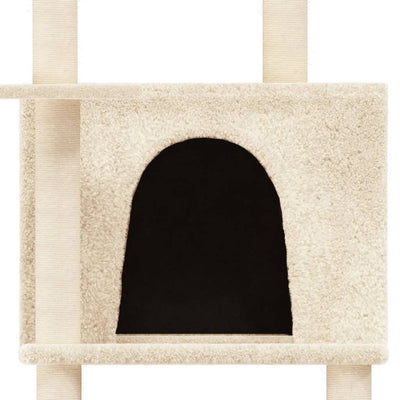 vidaXL Cat Tree with Sisal Scratching Posts Cream 94 cm