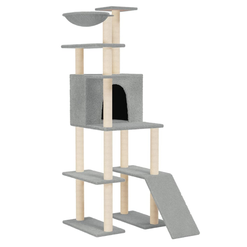 vidaXL Cat Tree with Sisal Scratching Posts Cream 94 cm