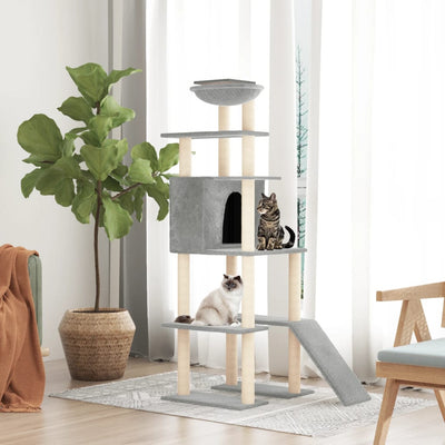 vidaXL Cat Tree with Sisal Scratching Posts Cream 94 cm