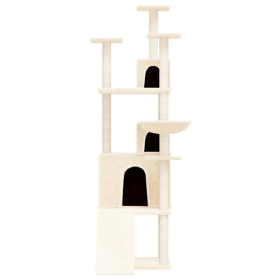 vidaXL Cat Tree with Sisal Scratching Posts Cream 175 cm