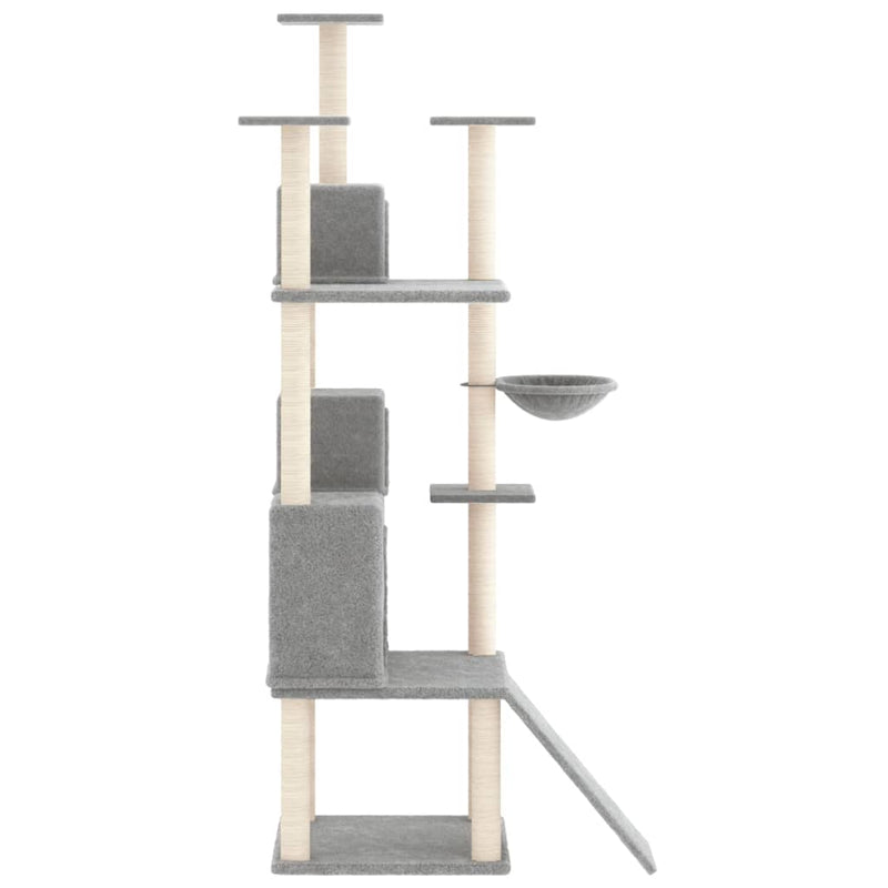vidaXL Cat Tree with Sisal Scratching Posts Cream 175 cm