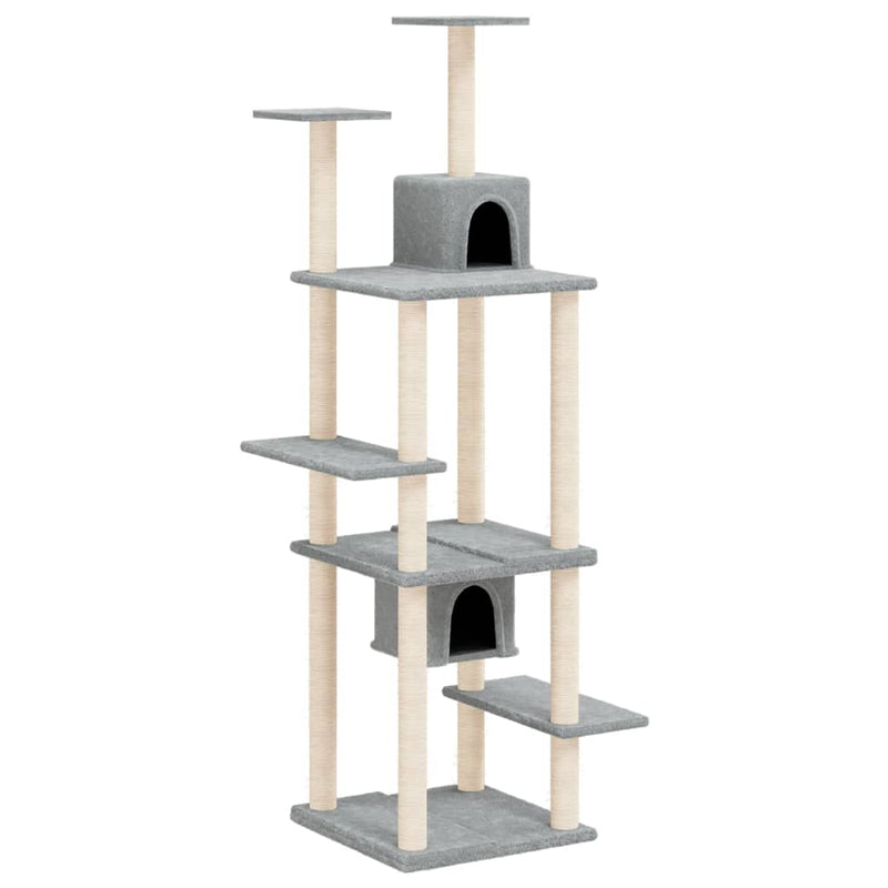 vidaXL Cat Tree with Sisal Scratching Posts Cream 176 cm