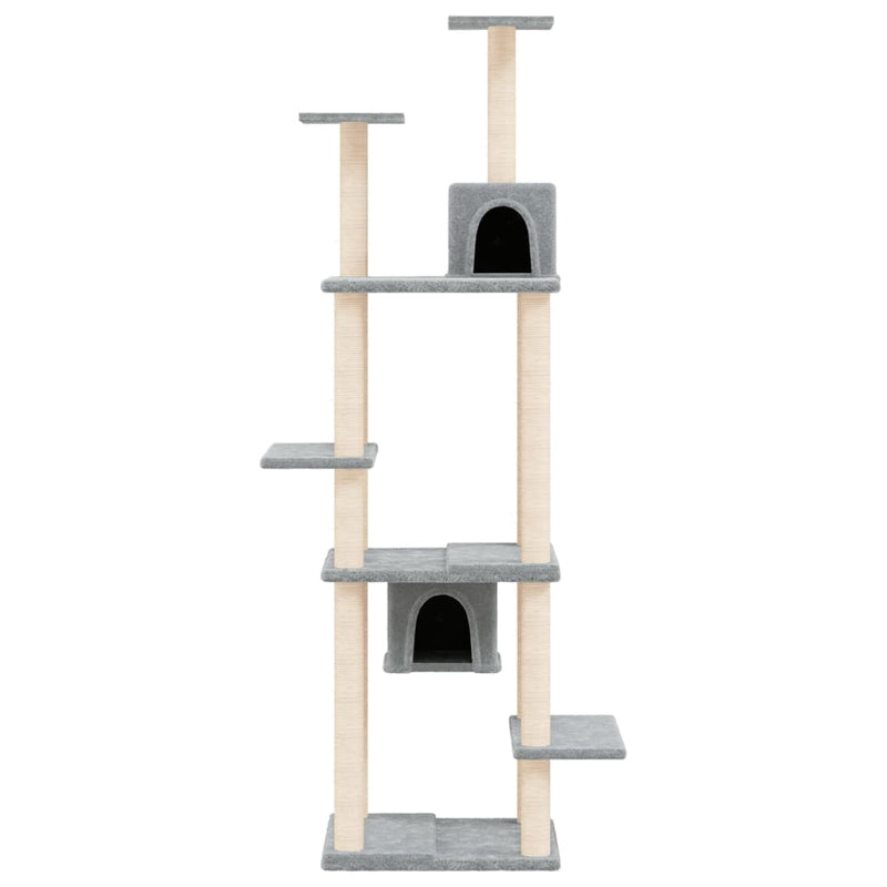 vidaXL Cat Tree with Sisal Scratching Posts Cream 176 cm