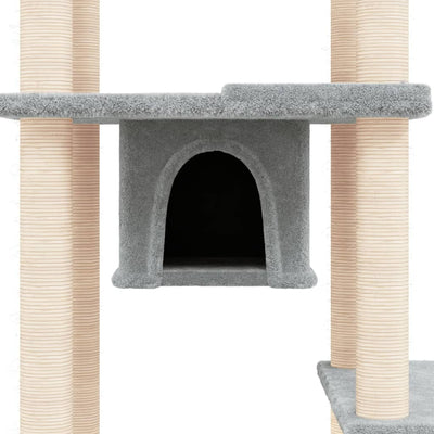 vidaXL Cat Tree with Sisal Scratching Posts Cream 176 cm