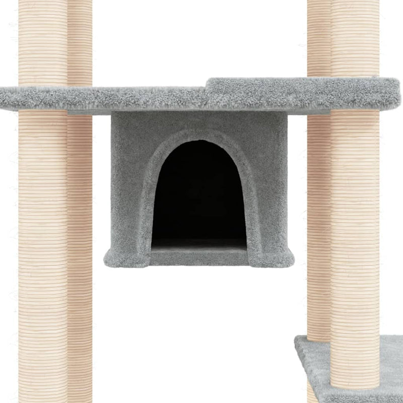 vidaXL Cat Tree with Sisal Scratching Posts Cream 176 cm