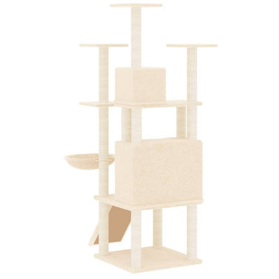 vidaXL Cat Tree with Sisal Scratching Posts Cream 154 cm