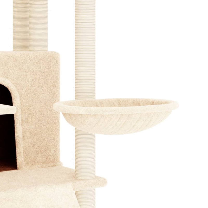 vidaXL Cat Tree with Sisal Scratching Posts Cream 154 cm