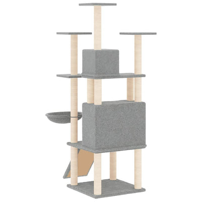 vidaXL Cat Tree with Sisal Scratching Posts Cream 154 cm