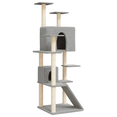 vidaXL Cat Tree with Sisal Scratching Posts Cream 153 cm