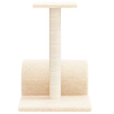 vidaXL Cat Scratching Post with Tunnel Cream 60x34.5x50 cm