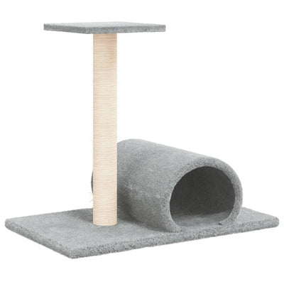 vidaXL Cat Scratching Post with Tunnel Cream 60x34.5x50 cm