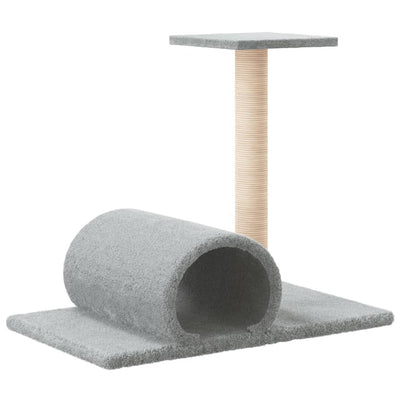 vidaXL Cat Scratching Post with Tunnel Cream 60x34.5x50 cm