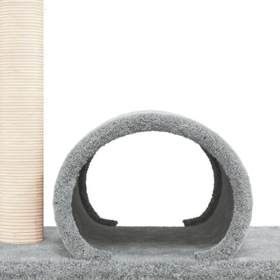 vidaXL Cat Scratching Post with Tunnel Cream 60x34.5x50 cm