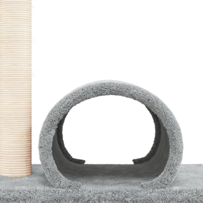 vidaXL Cat Scratching Post with Tunnel Cream 60x34.5x50 cm