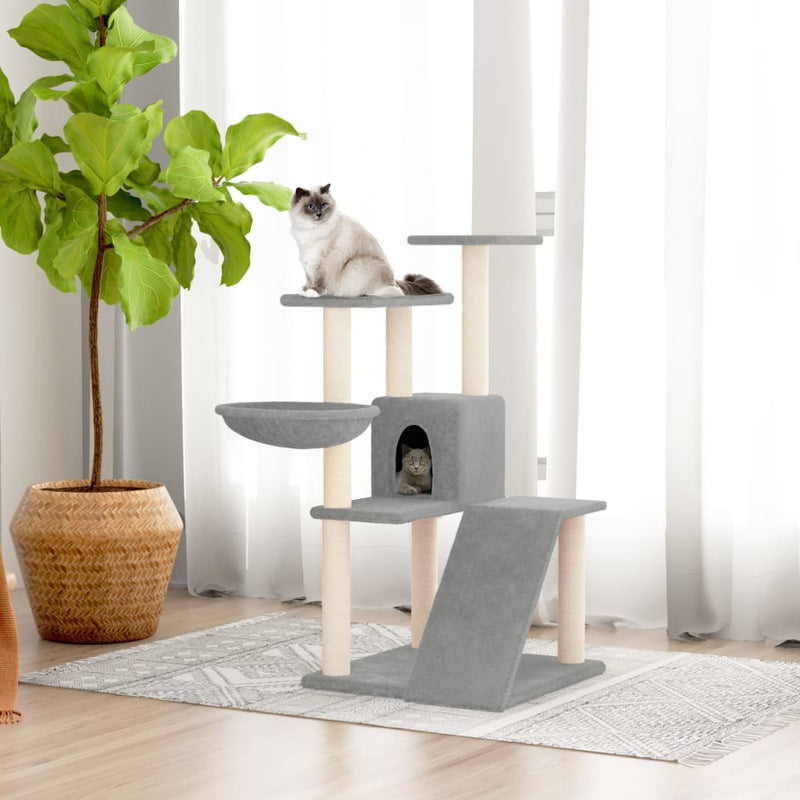vidaXL Cat Tree with Sisal Scratching Posts Cream 94 cm