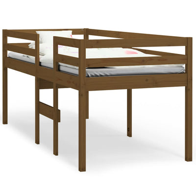vidaXL High Sleeper Bed without Mattress White 90x190 cm Solid Wood Pine