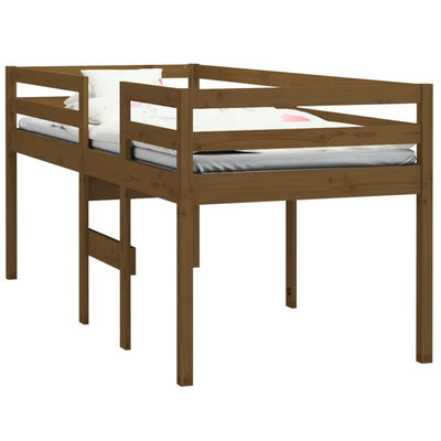 vidaXL High Sleeper Bed without Mattress White 90x190 cm Solid Wood Pine