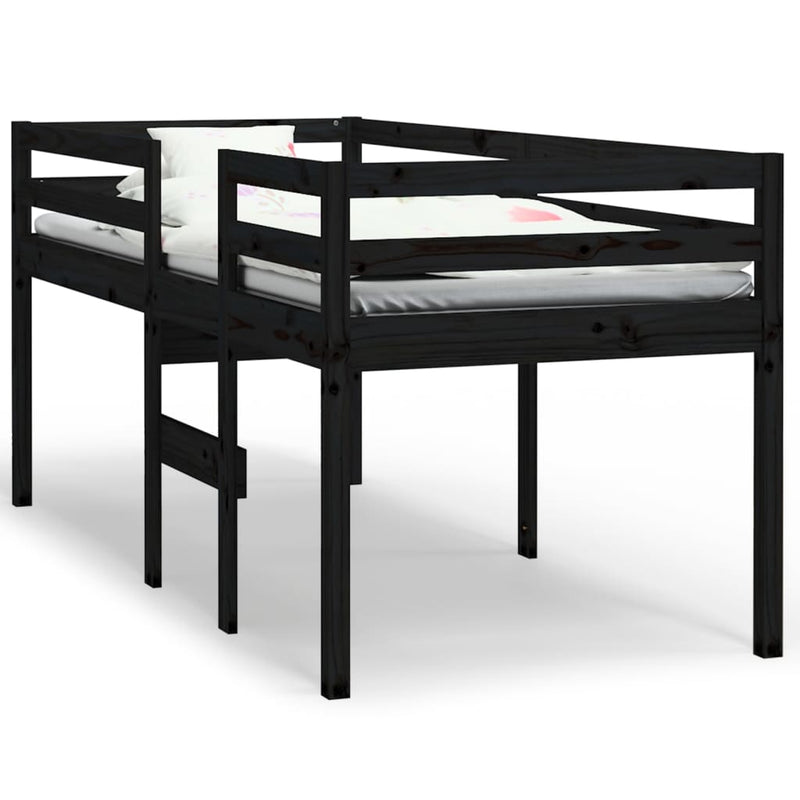 vidaXL High Sleeper Bed without Mattress White 90x190 cm Solid Wood Pine