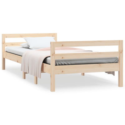 vidaXL Bed Frame without Mattress Black 90x190 cm Solid Wood Pine