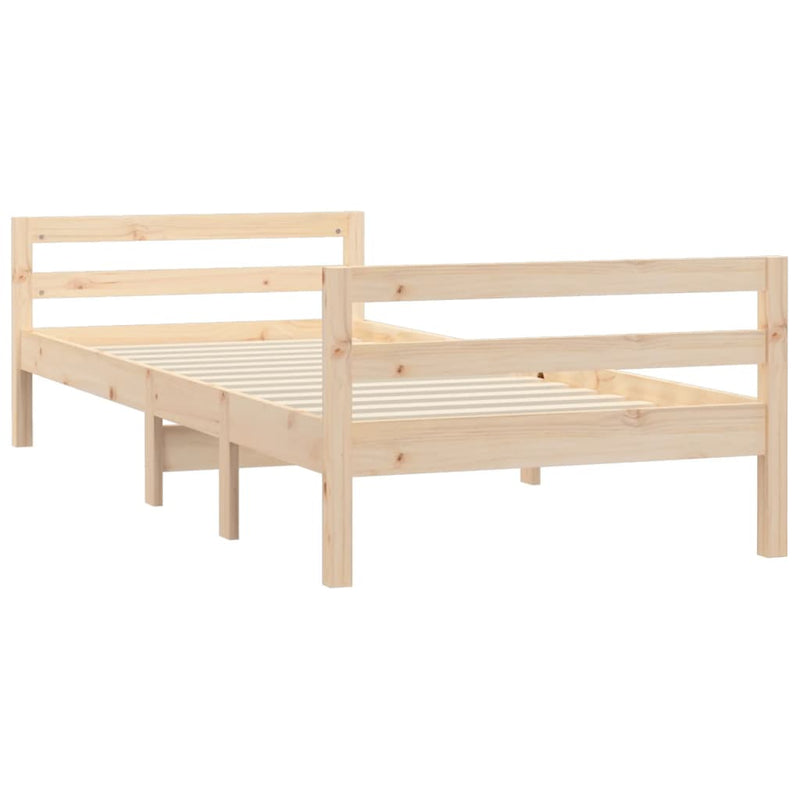 vidaXL Bed Frame without Mattress Black 90x190 cm Solid Wood Pine