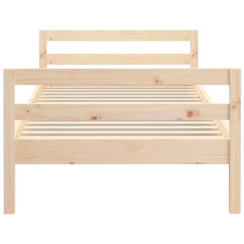 vidaXL Bed Frame without Mattress Black 90x190 cm Solid Wood Pine