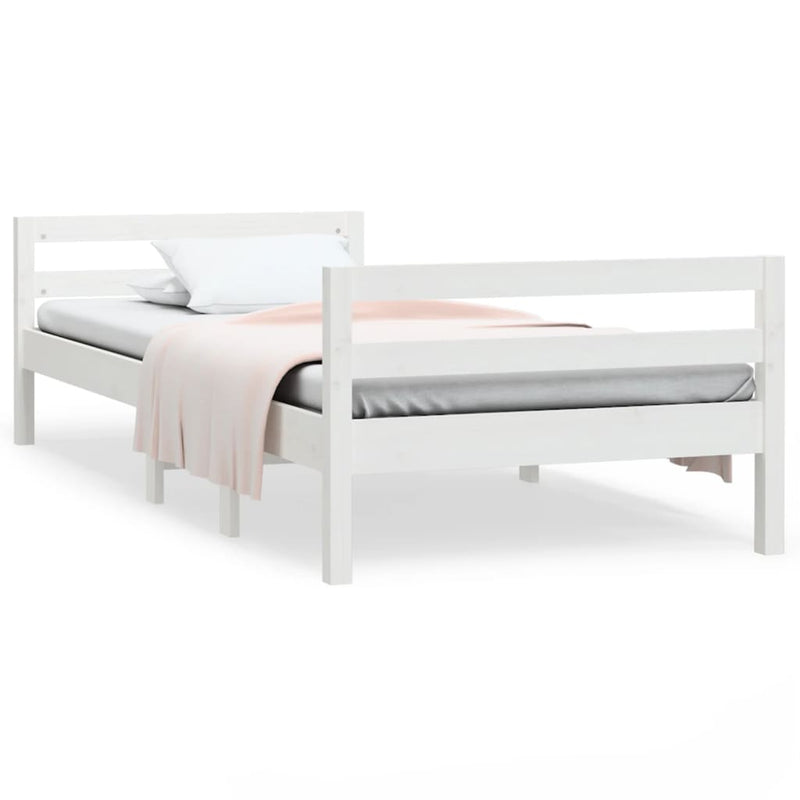 vidaXL Bed Frame without Mattress Black 90x190 cm Solid Wood Pine