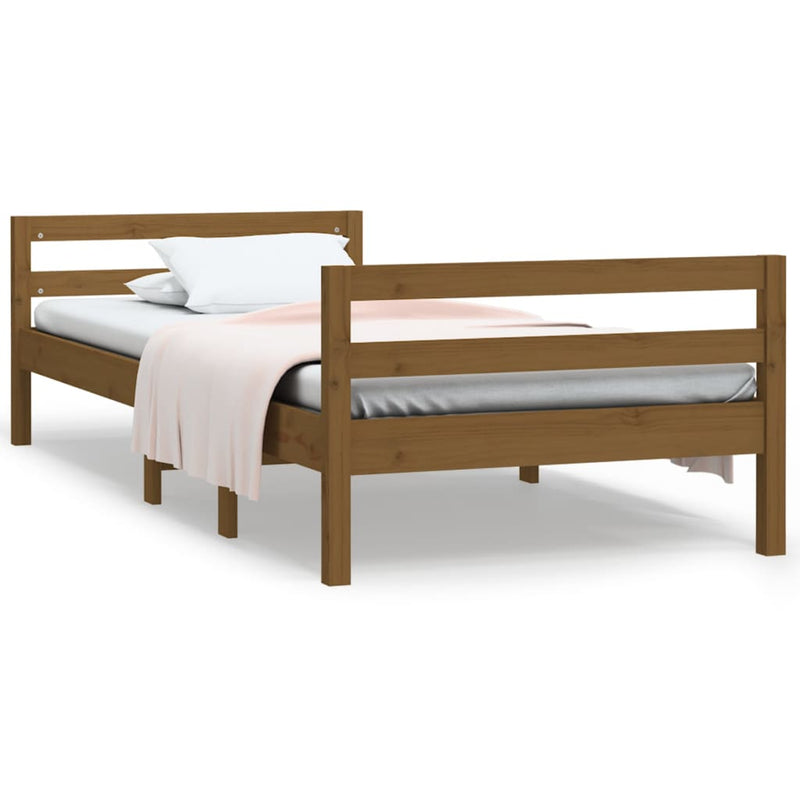 vidaXL Bed Frame without Mattress Black 90x190 cm Solid Wood Pine