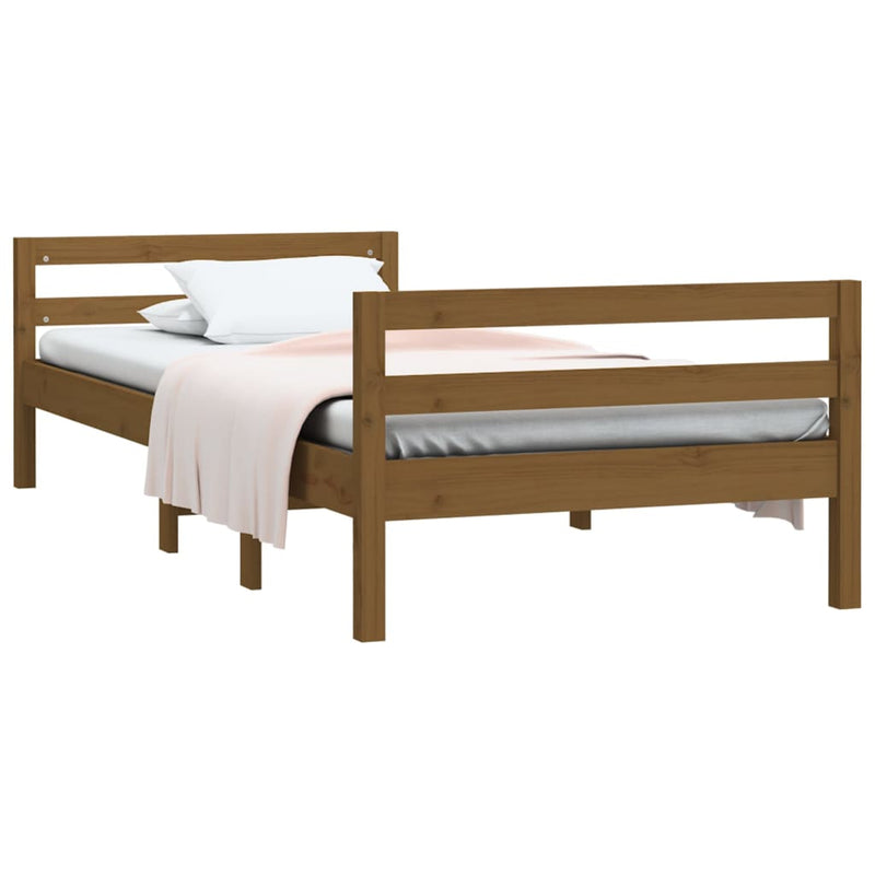 vidaXL Bed Frame without Mattress Black 90x190 cm Solid Wood Pine