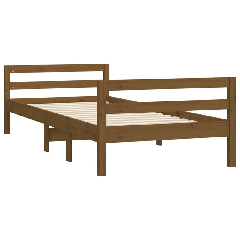vidaXL Bed Frame without Mattress Black 90x190 cm Solid Wood Pine