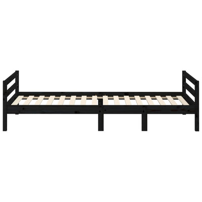 vidaXL Bed Frame without Mattress Black 90x190 cm Solid Wood Pine