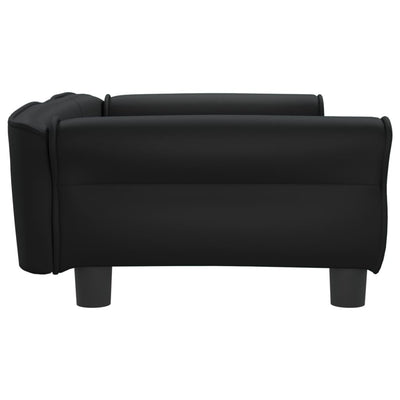 vidaXL Dog Bed Black 80x45x30 cm Faux Leather