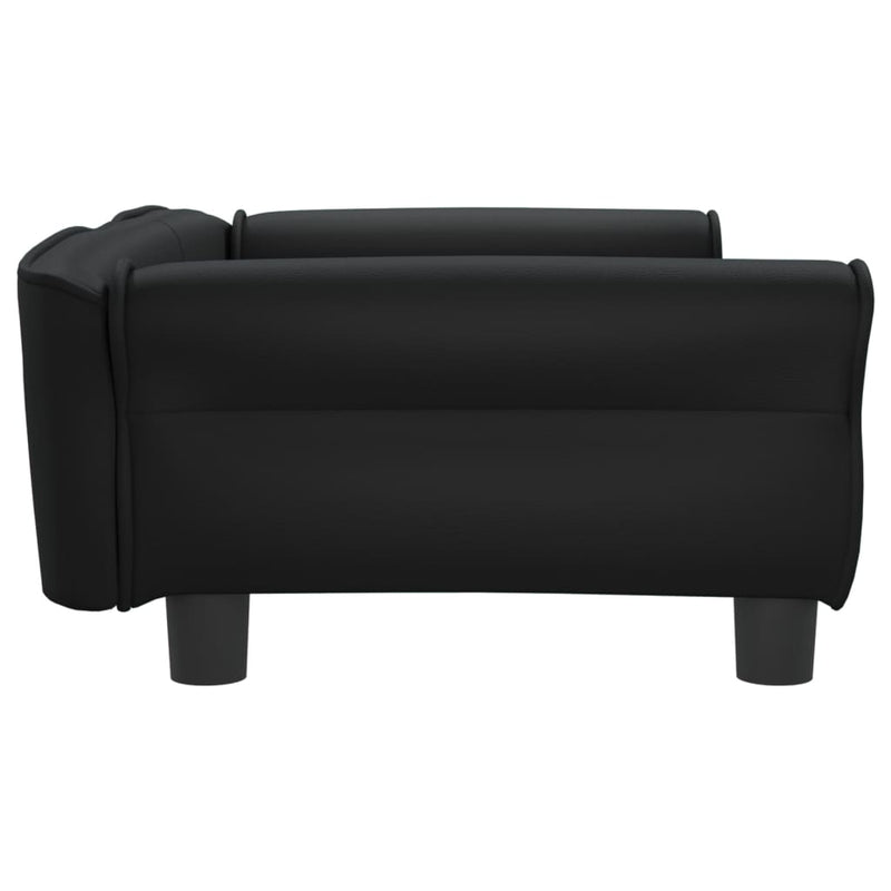 vidaXL Dog Bed Black 80x45x30 cm Faux Leather