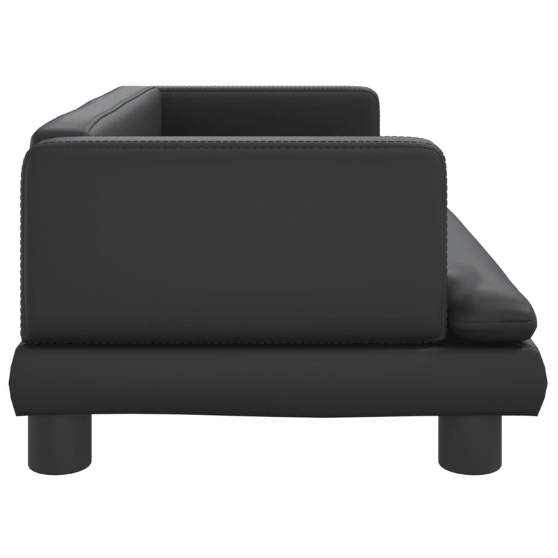 vidaXL Dog Bed Black 80x45x30 cm Faux Leather