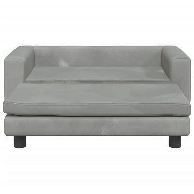 vidaXL Dog Bed with Extension Light Grey 100x50x30 cm Velvet