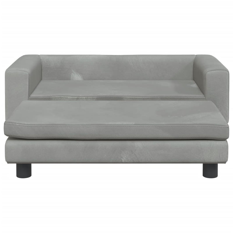 vidaXL Dog Bed with Extension Light Grey 100x50x30 cm Velvet