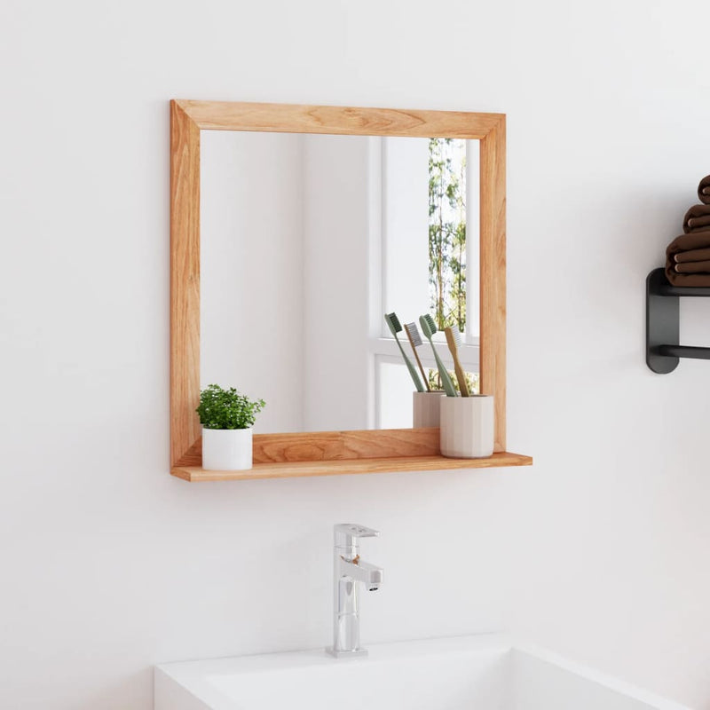 vidaXL Wall Mirror 55x55 cm Solid Wood Walnut