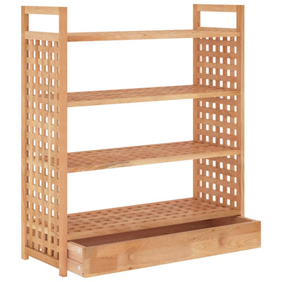 vidaXL Shoe Rack with Drawer 70x27x81 cm Solid Wood Walnut