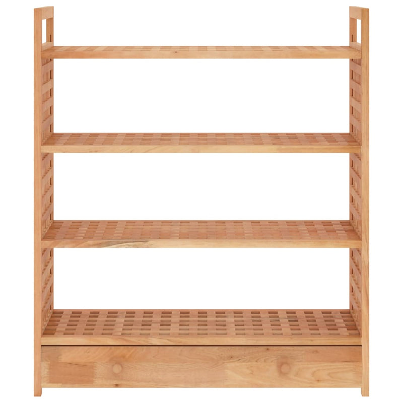 vidaXL Shoe Rack with Drawer 70x27x81 cm Solid Wood Walnut