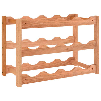 vidaXL Wine Rack for 12 Bottles Solid Wood Walnut