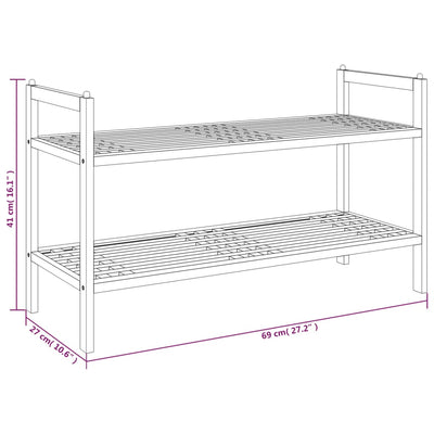 vidaXL Shoe Rack 69x27x41 cm Solid Wood Walnut